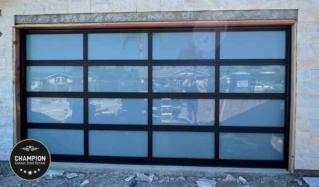 Full View Garage Door with Black Anodized Finish