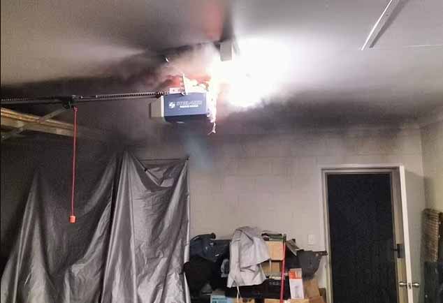 Garage Door Opener Catches Fire