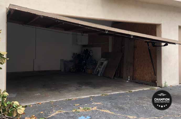 Garage Door Won't Close - Broken Hinge