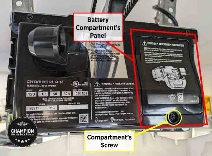 Garage Door Opener Battery's Panel