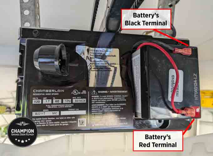 Garage Door Opener Battery's Connections