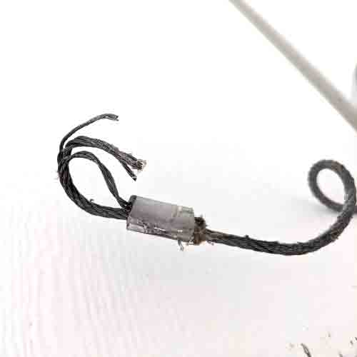 frayed garage door lift cable loop