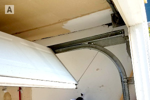 Door section and roller off track
