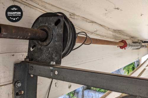Rusted garage door spring system