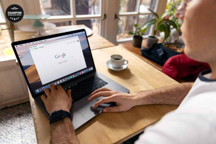 Homeowner searching online for a legitimate local garage door repair company