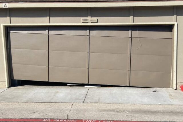Uneven Garage Door Stuck Closed Garage door sitting crooked and uneven